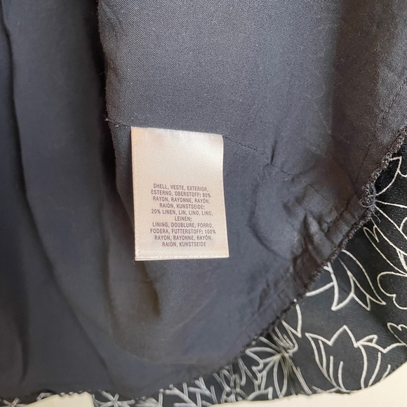 ANTHROPOLOGIE Women's 52 Conversations Colloquial Skirt Sz 6 Black Floral Linen - Picture 11 of 11